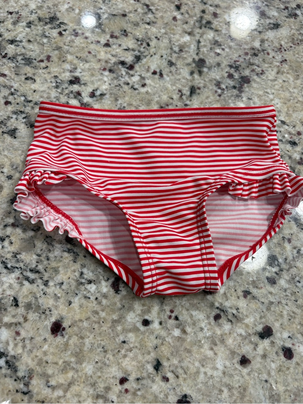 Just one you Carters red and white striped bikini swim bottoms 12 months GUC